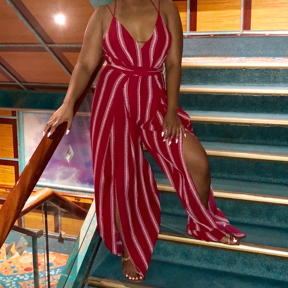 Red And White Pin Stripe Jumper - image 4